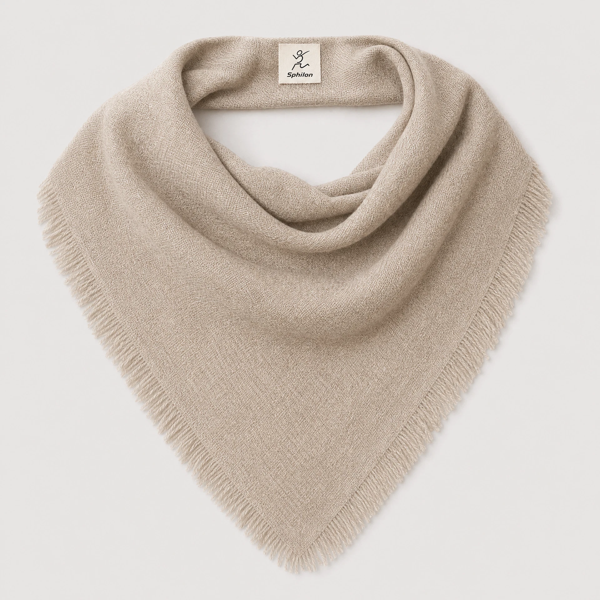 Fringe Triangle Scarf — Woven textile or knit option