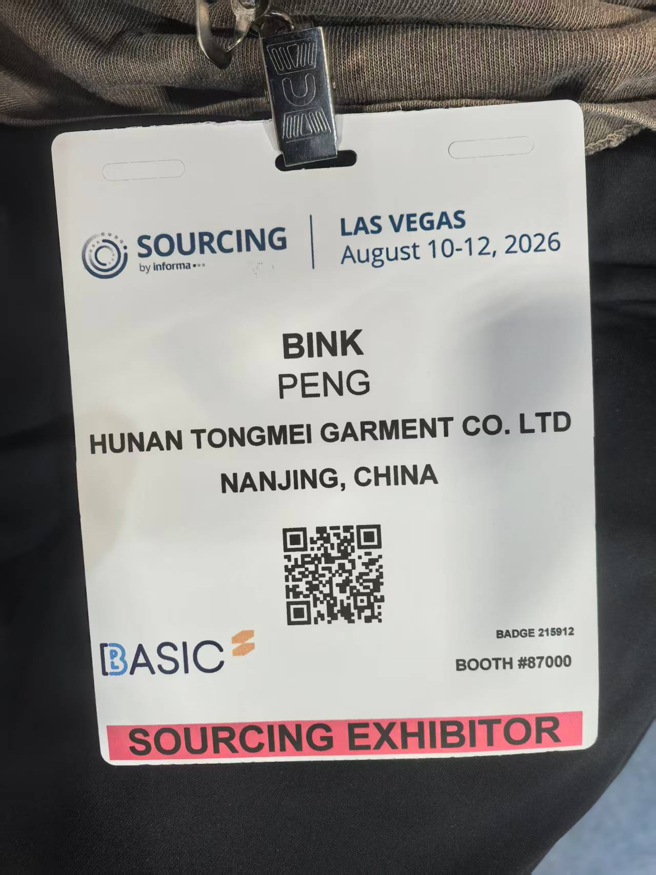 Bink Peng exhibitor badge showing Booth 87000