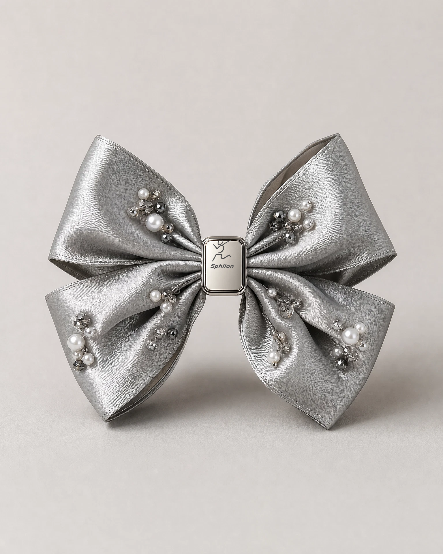 Embellished Hair Bow — Satin, mesh or textile