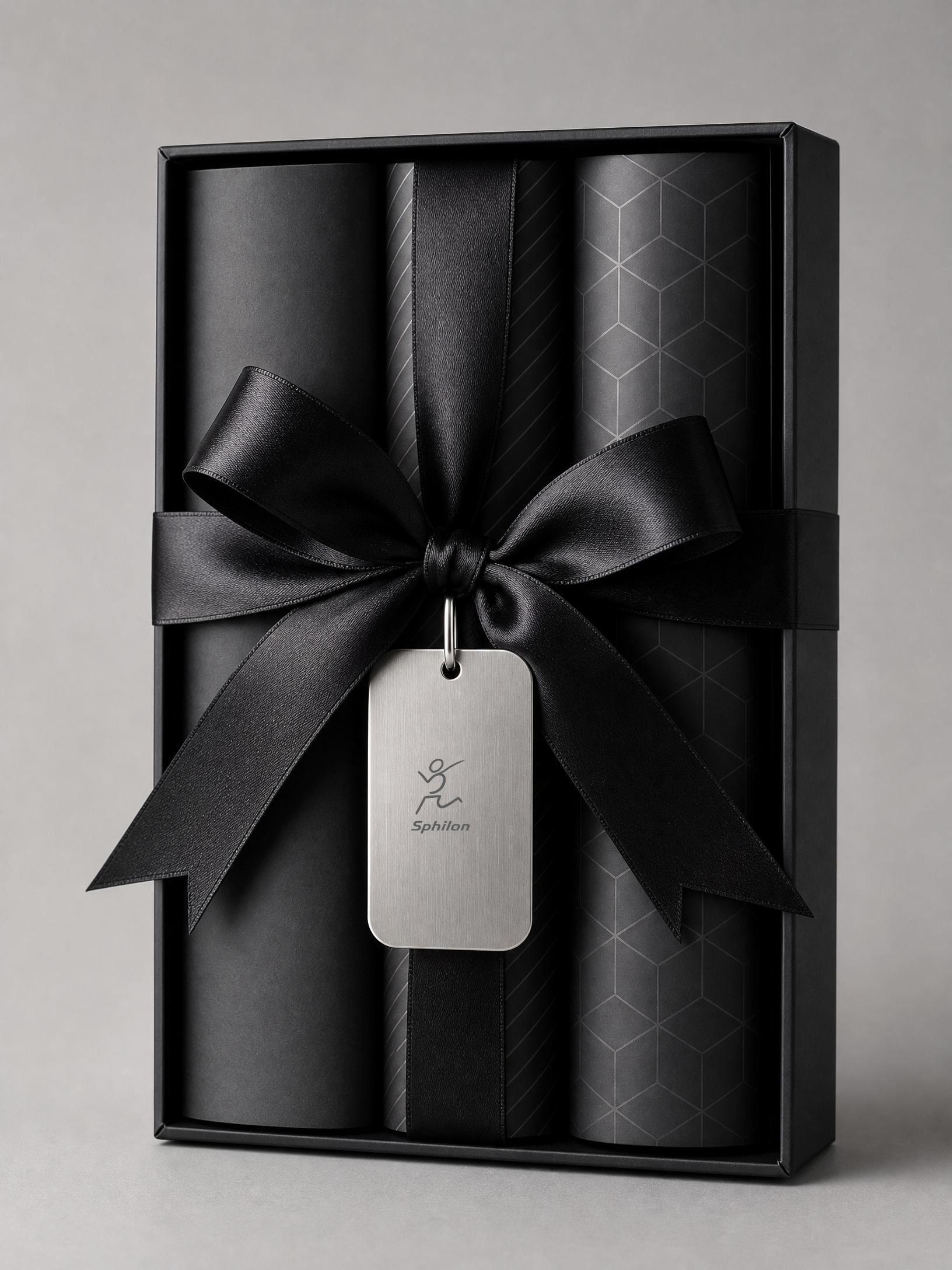 Satin Ribbon Gift Wrap Set — Premium paper, satin ribbon and metal gift tag