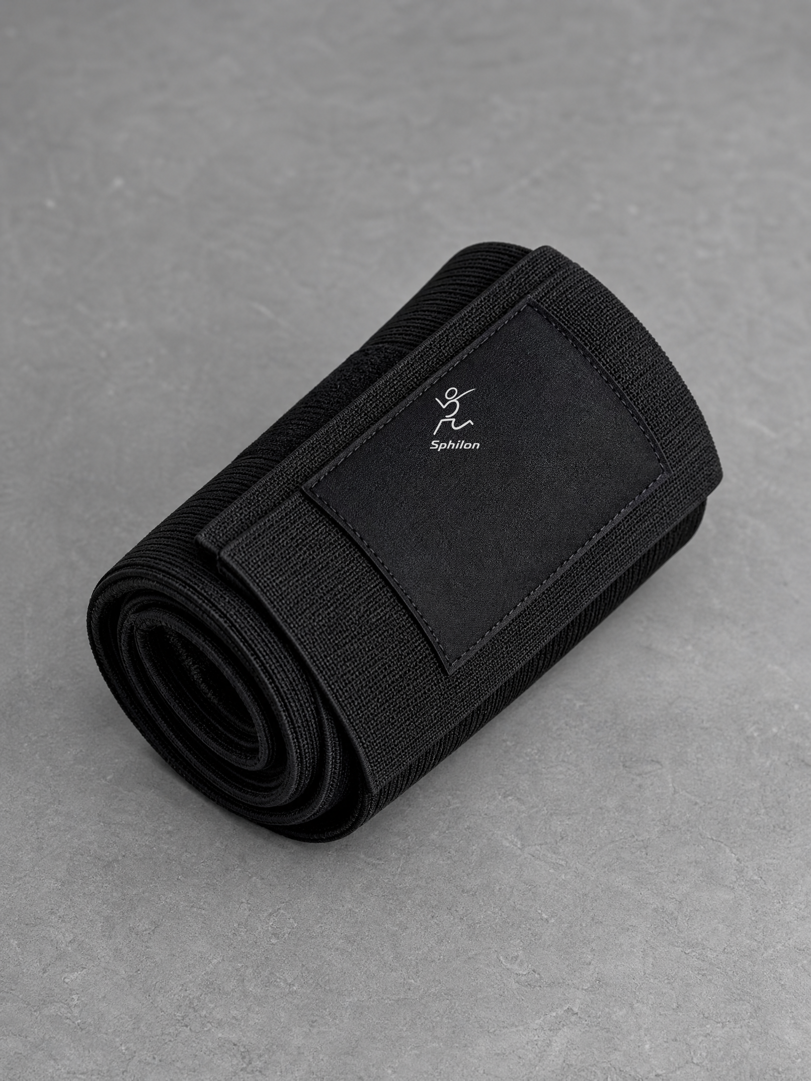 Ankle Support Wrap — Elastic knit with leather patch