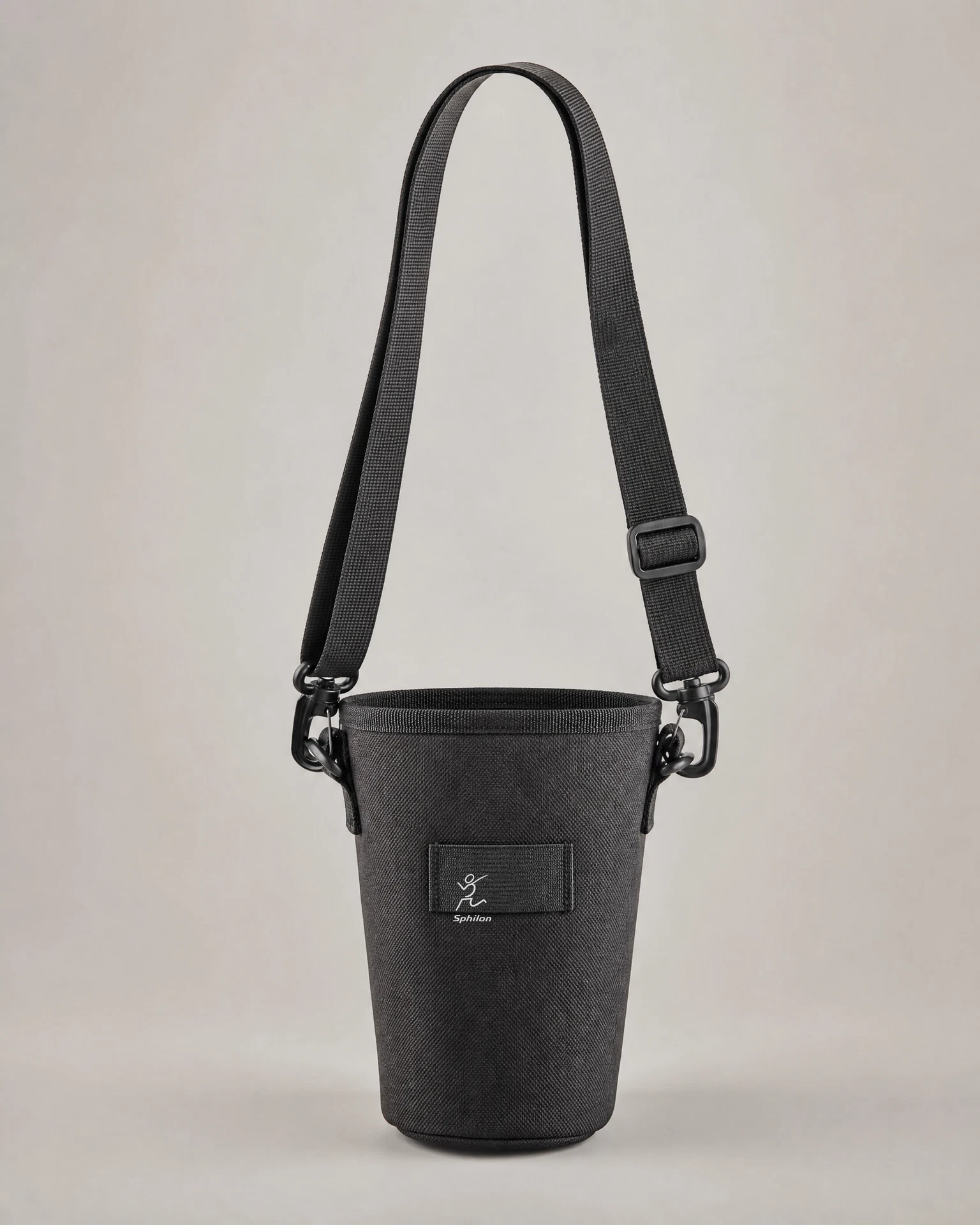 Water Bottle Sling — Woven strap and recycled textile