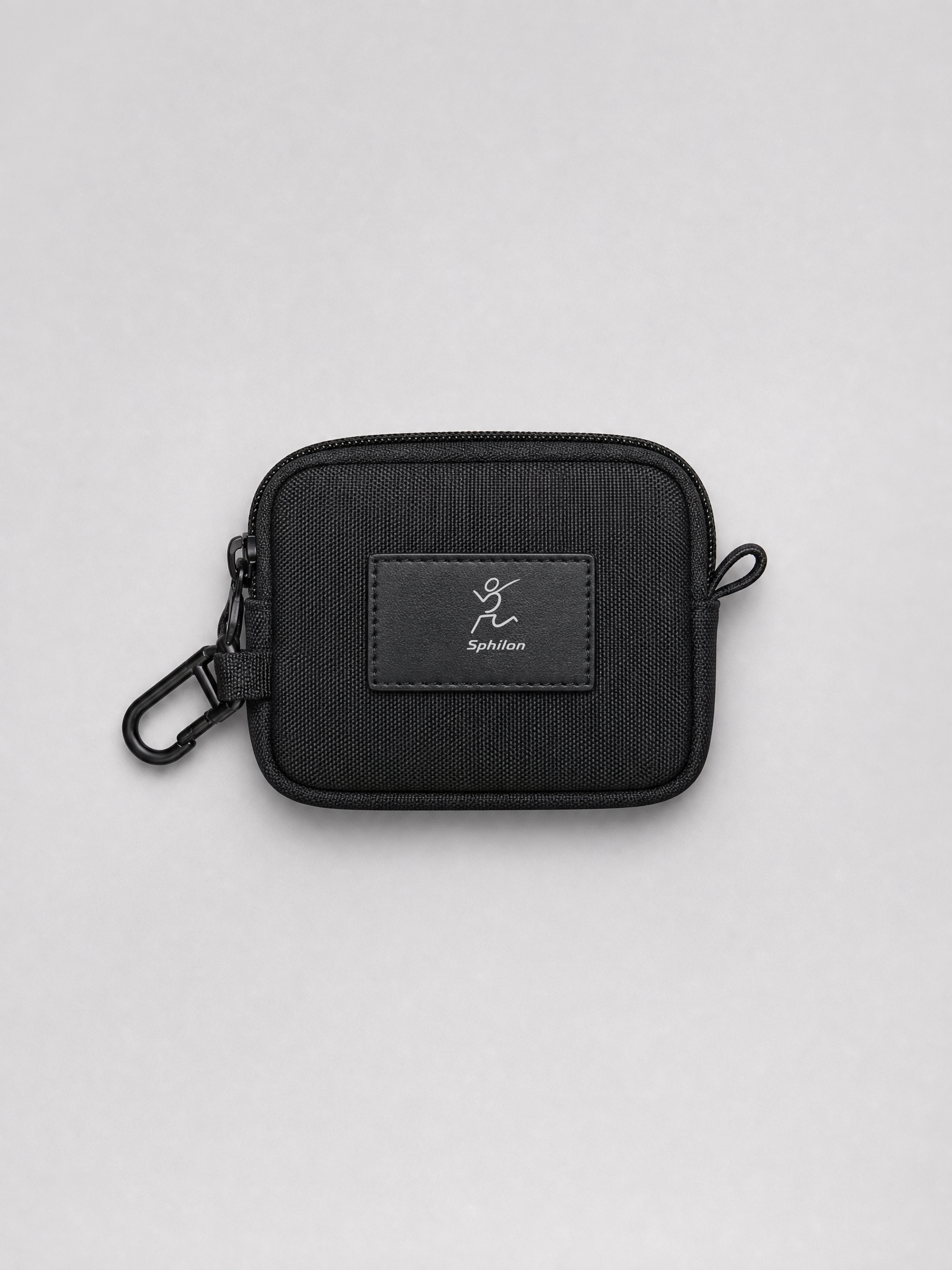 Tech Cable Key Organizer — Recycled nylon with front black leather patch